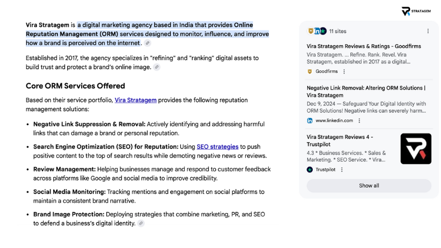 Vira Stratagem Online Reputation Management Services